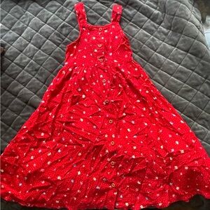 Red Floral Kids Dress